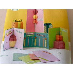 Martha Stewart Crafts Honeycomb Birthday Card Kit 4 Cards Envelopes Designs New